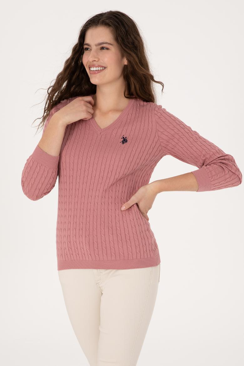 Kadın Orkide V Yaka Basic Kazak - 50313625087