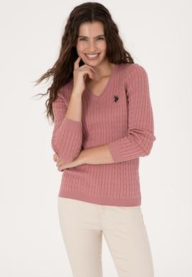 Kadın Orkide V Yaka Basic Kazak - 50313625087