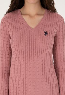 Kadın Orkide V Yaka Basic Kazak - 50313625087