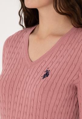 Kadın Orkide V Yaka Basic Kazak - 50313625087