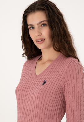 Kadın Orkide V Yaka Basic Kazak - 50313625087