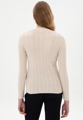 Kadın Krem Basic Triko Hırka - 50313580038