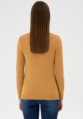 Kadın Camel V Yaka Basic Kazak - 50313590125