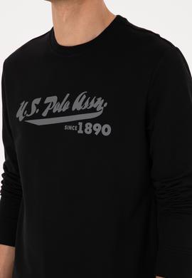 Erkek Bisiklet Yaka Regular Fit Siyah İnce Sweatshirt - 50316315046