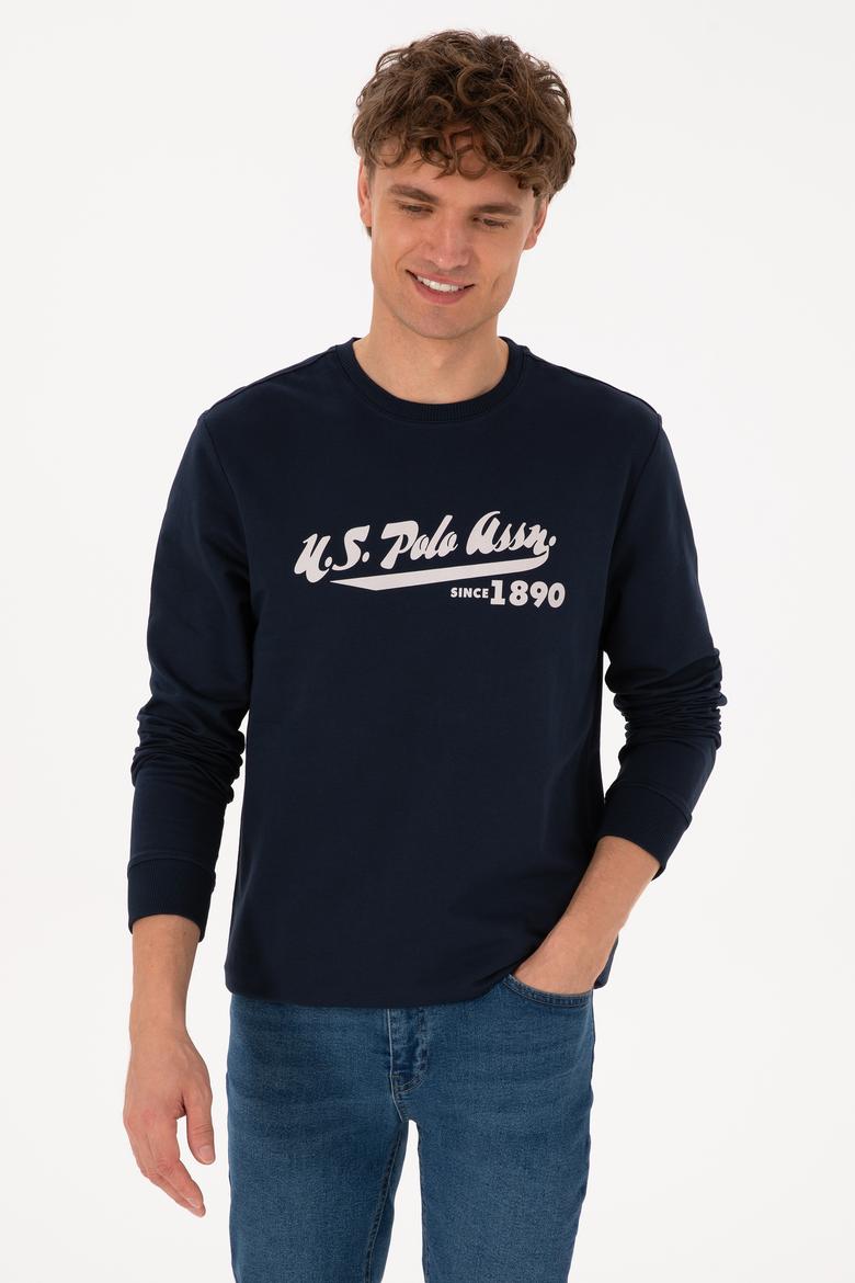 Erkek Bisiklet Yaka Regular Fit Lacivert İnce Sweatshirt