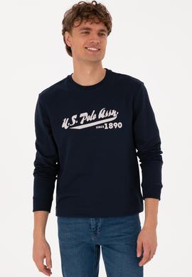 Erkek Bisiklet Yaka Regular Fit Lacivert İnce Sweatshirt - 50316315036