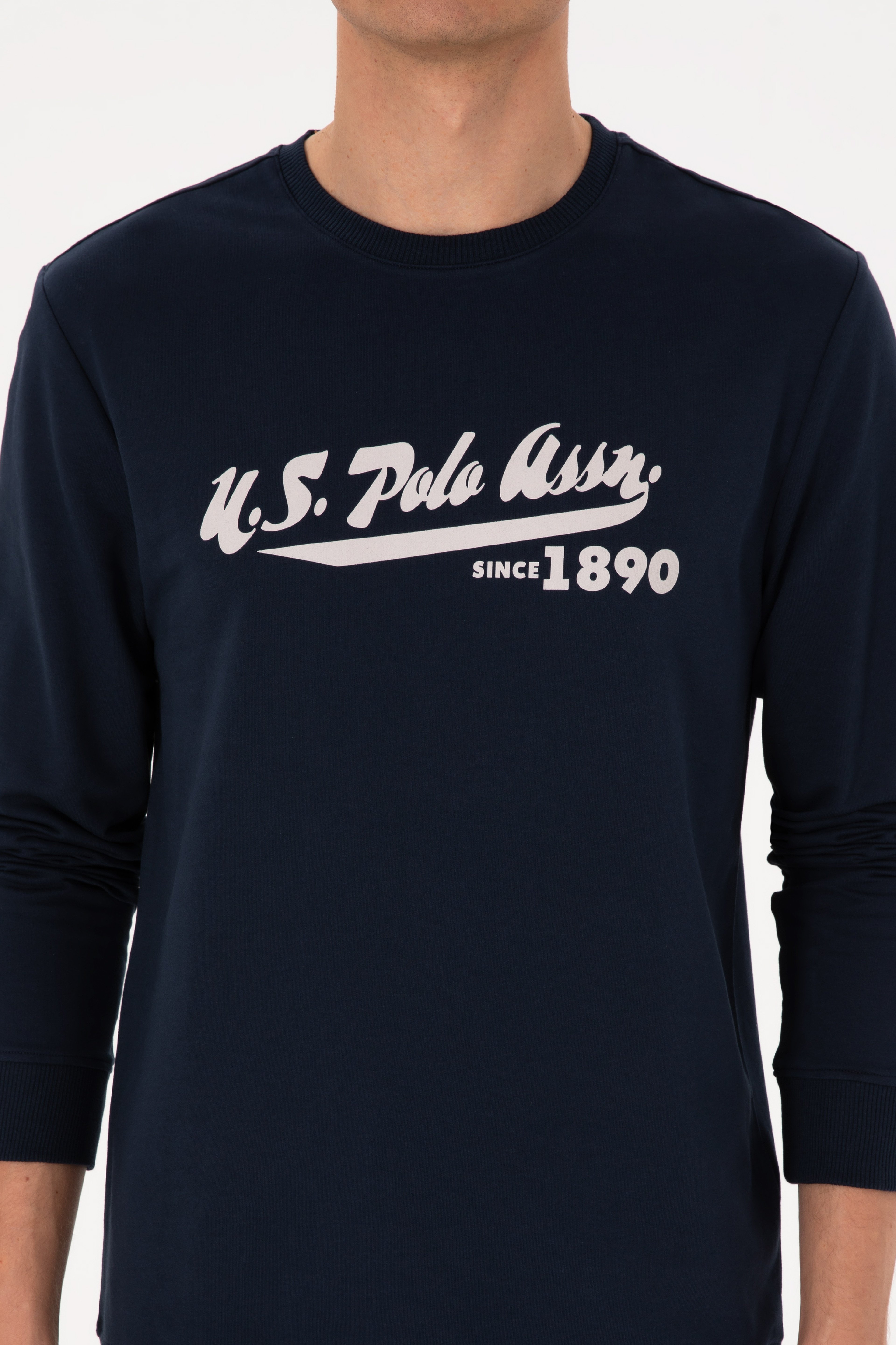 Erkek Bisiklet Yaka Regular Fit Lacivert İnce Sweatshirt