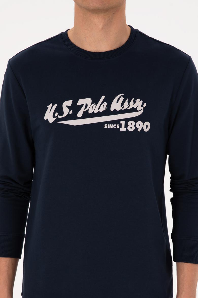 Erkek Bisiklet Yaka Regular Fit Lacivert İnce Sweatshirt - 50316315036