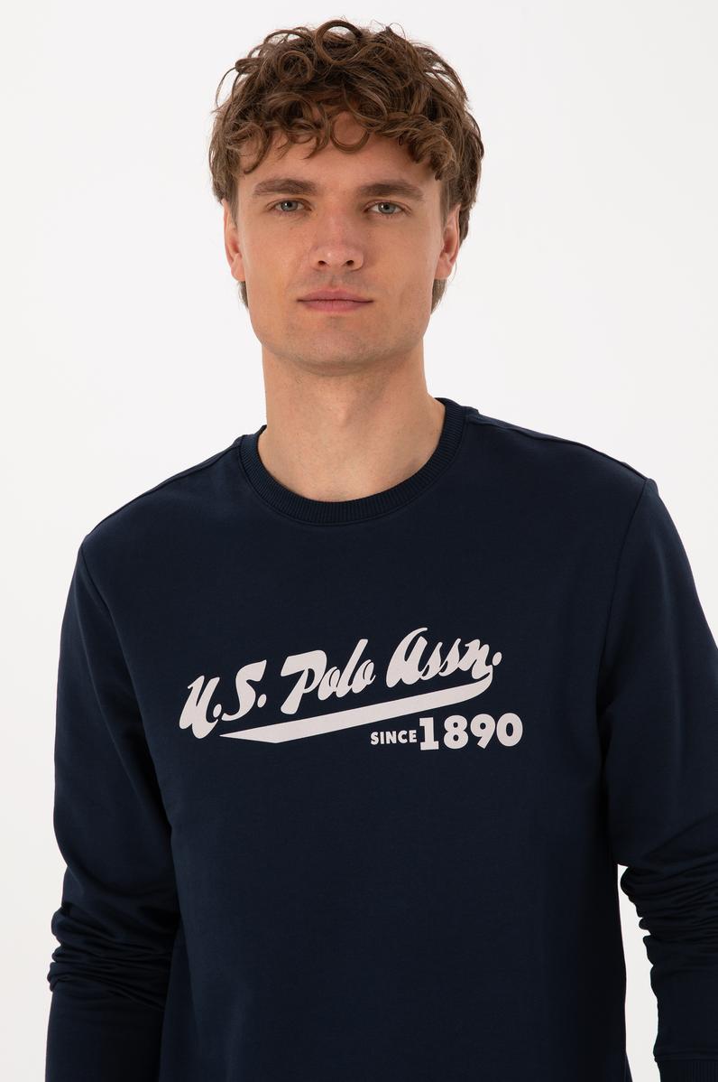 Erkek Bisiklet Yaka Regular Fit Lacivert İnce Sweatshirt