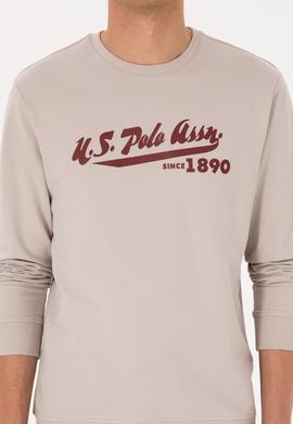 Erkek Bisiklet Yaka Regular Fit Taş İnce Sweatshirt - 50316315026