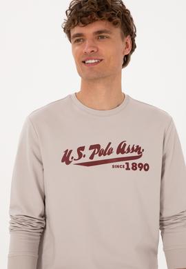 Erkek Bisiklet Yaka Regular Fit Taş İnce Sweatshirt - 50316315026