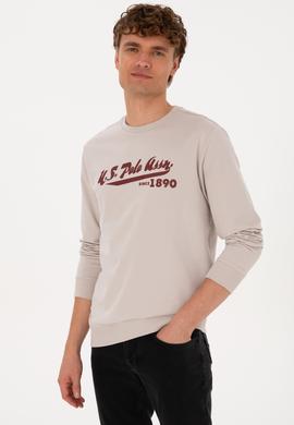 Erkek Bisiklet Yaka Regular Fit Taş İnce Sweatshirt - 50316315026