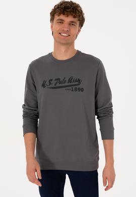 Erkek Bisiklet Yaka Regular Fit Gri İnce Sweatshirt - 50316315019