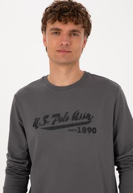 Erkek Bisiklet Yaka Regular Fit Gri İnce Sweatshirt - 50316315019