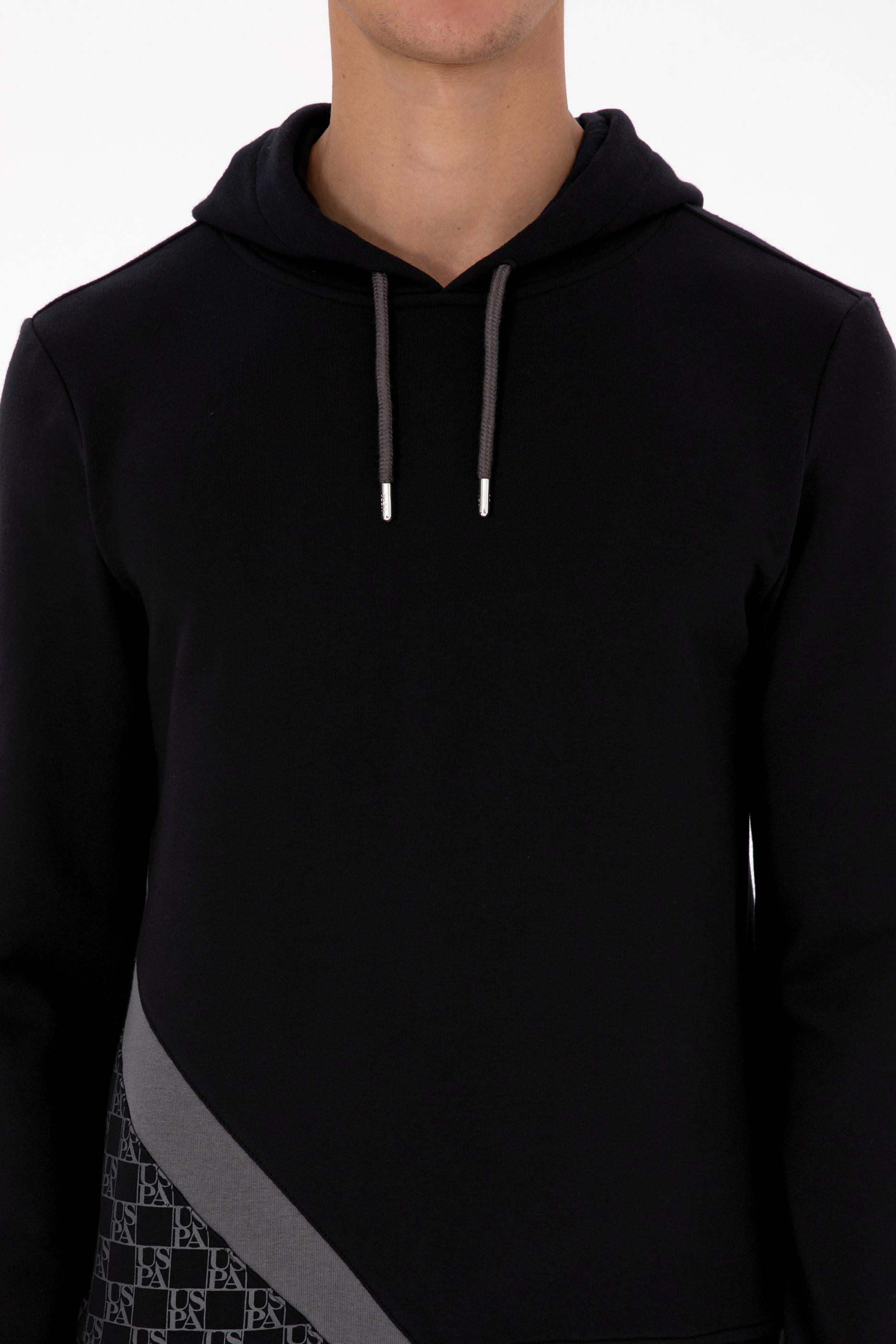 Erkek Regular Fit Kapüşonlu Siyah Sweatshirt