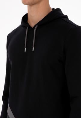 Erkek Regular Fit Kapüşonlu Siyah Sweatshirt - 50315691019