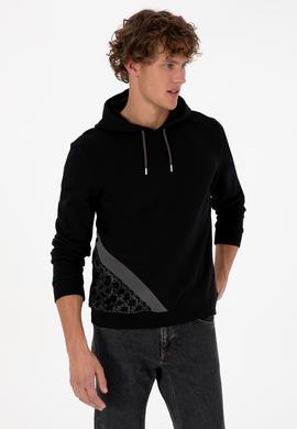 Erkek Regular Fit Kapüşonlu Siyah Sweatshirt - 50315691019