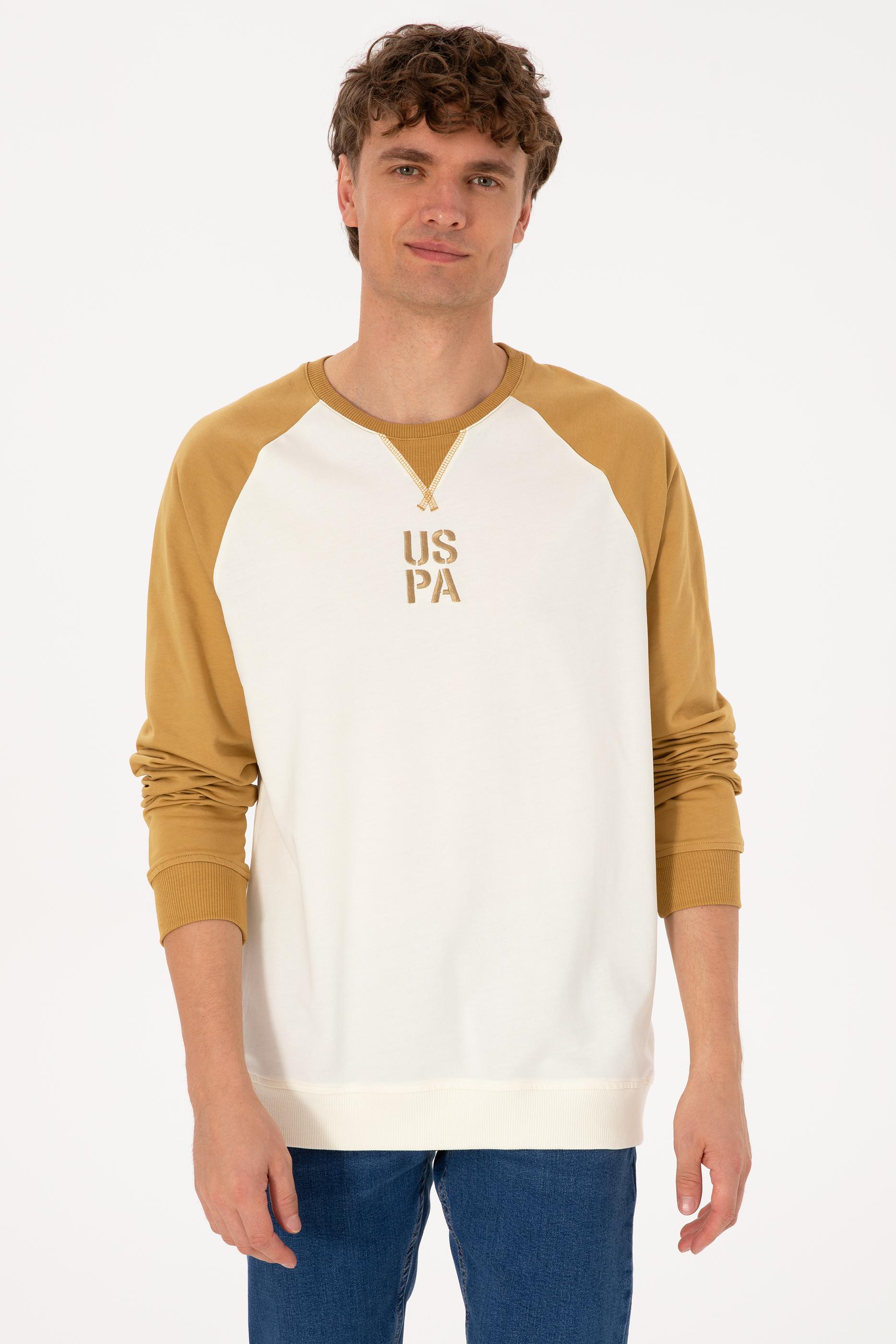 Erkek Bisiklet Yaka Regular Fit Haki İnce Sweatshirt