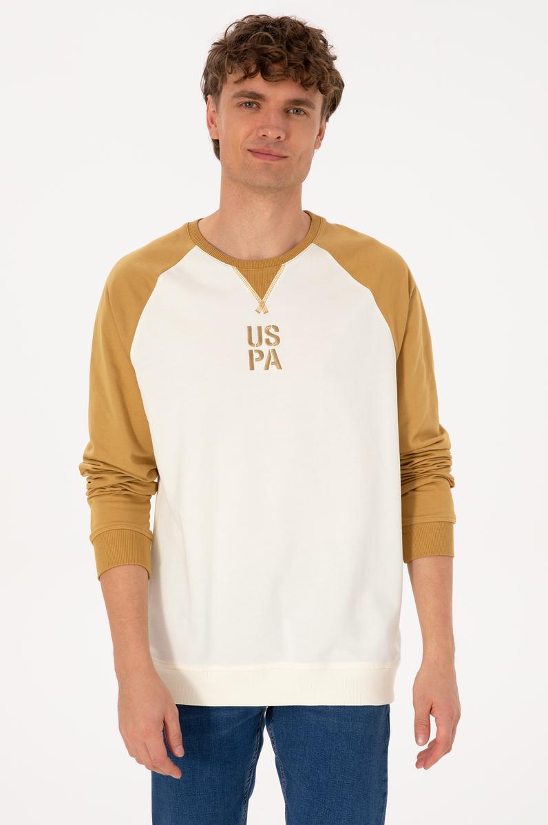 Erkek Bisiklet Yaka Regular Fit Haki İnce Sweatshirt