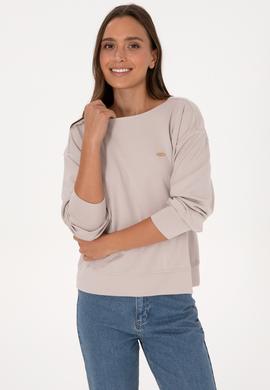Kadın Taş Bisiklet Yaka Sweatshirt - 50314210039