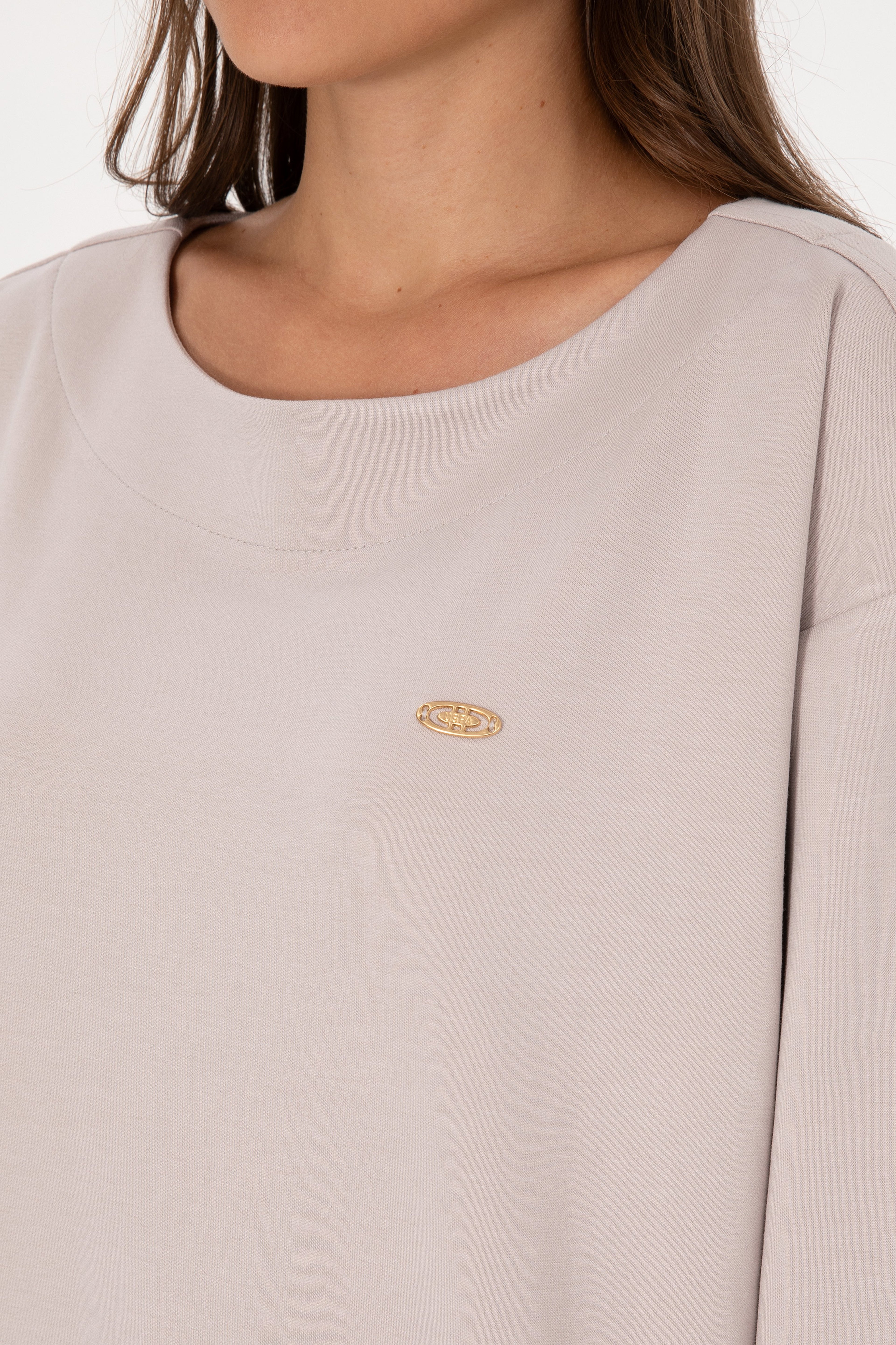 Kadın Taş Bisiklet Yaka Sweatshirt - Image 7