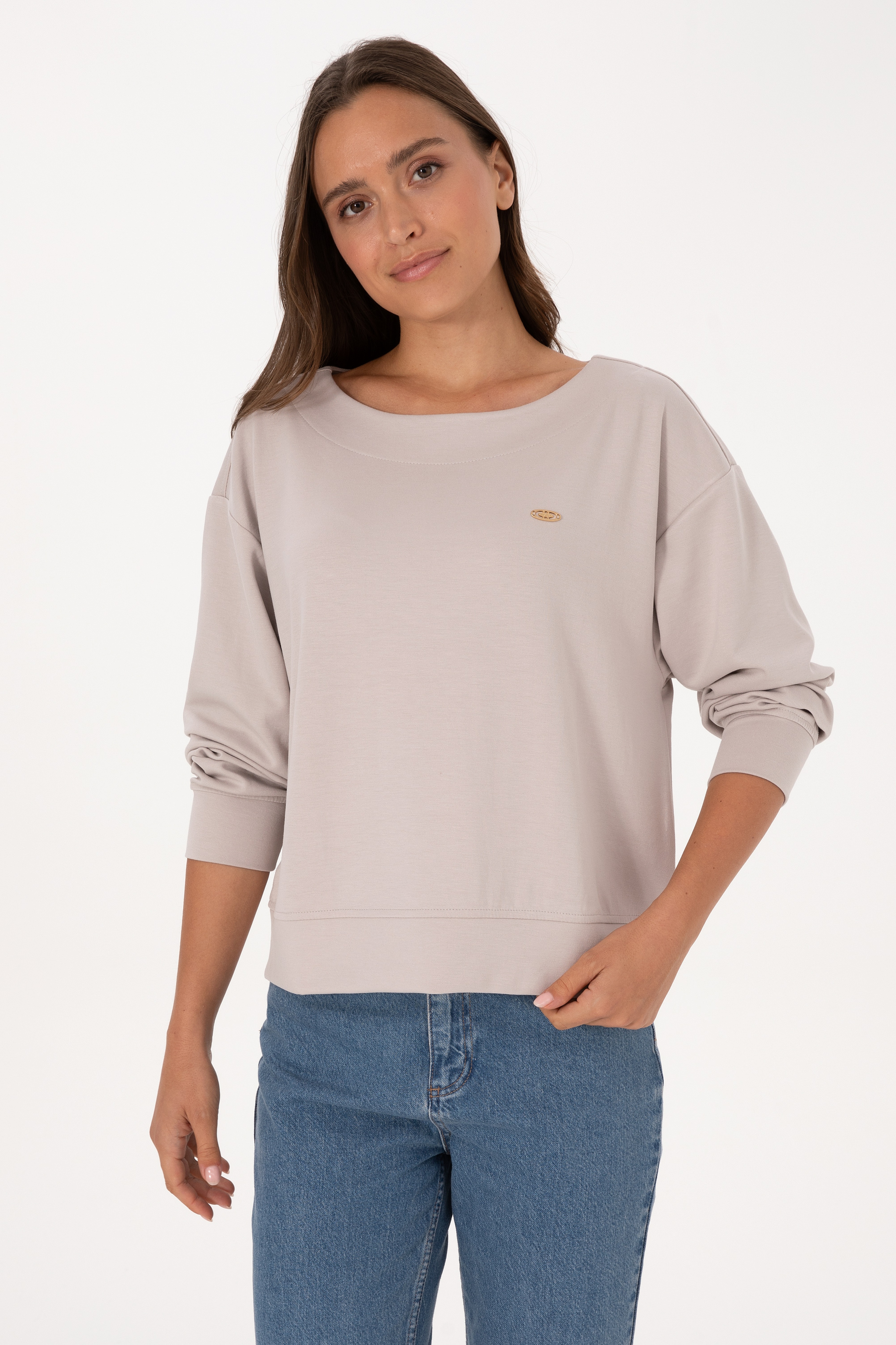 Kadın Taş Bisiklet Yaka Sweatshirt - Image 3