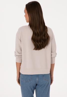 Kadın Taş Bisiklet Yaka Sweatshirt - 50314210039