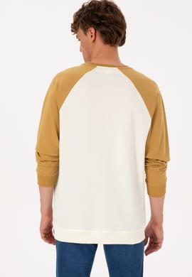 Erkek Bisiklet Yaka Regular Fit Haki İnce Sweatshirt - 50315420003