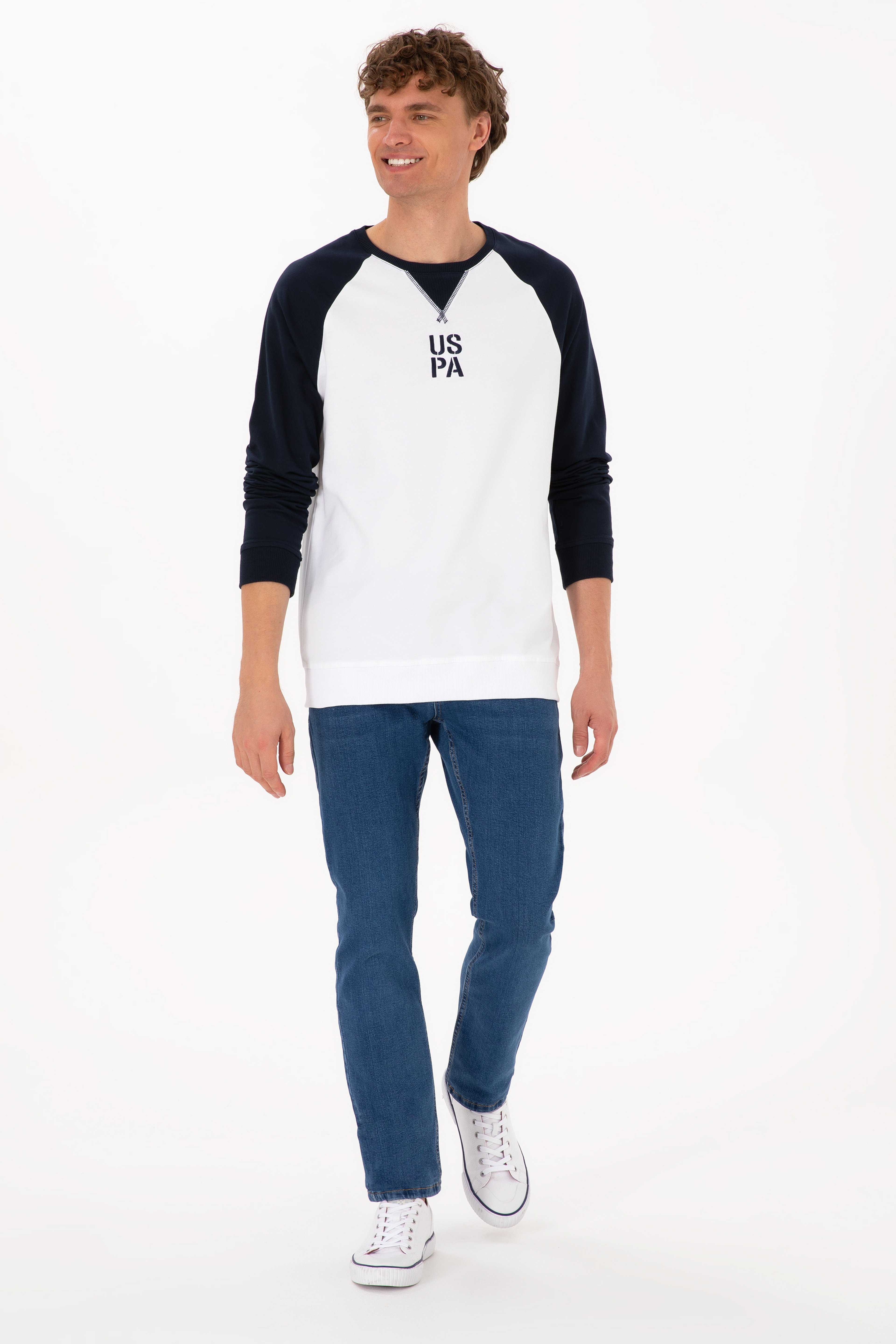 Erkek Bisiklet Yaka Regular Fit Lacivert İnce Sweatshirt - Image 4