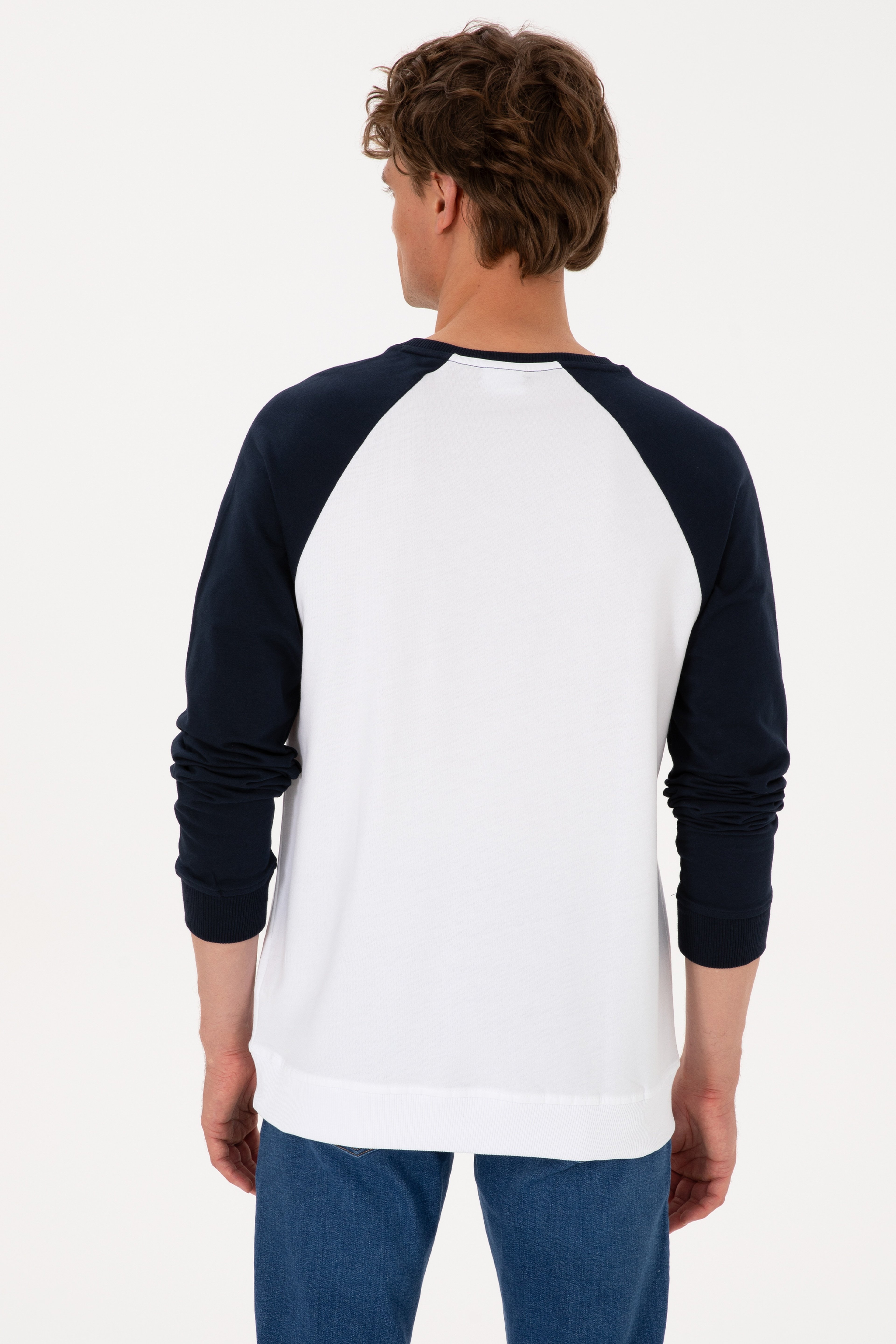 Erkek Bisiklet Yaka Regular Fit Lacivert İnce Sweatshirt - Image 5