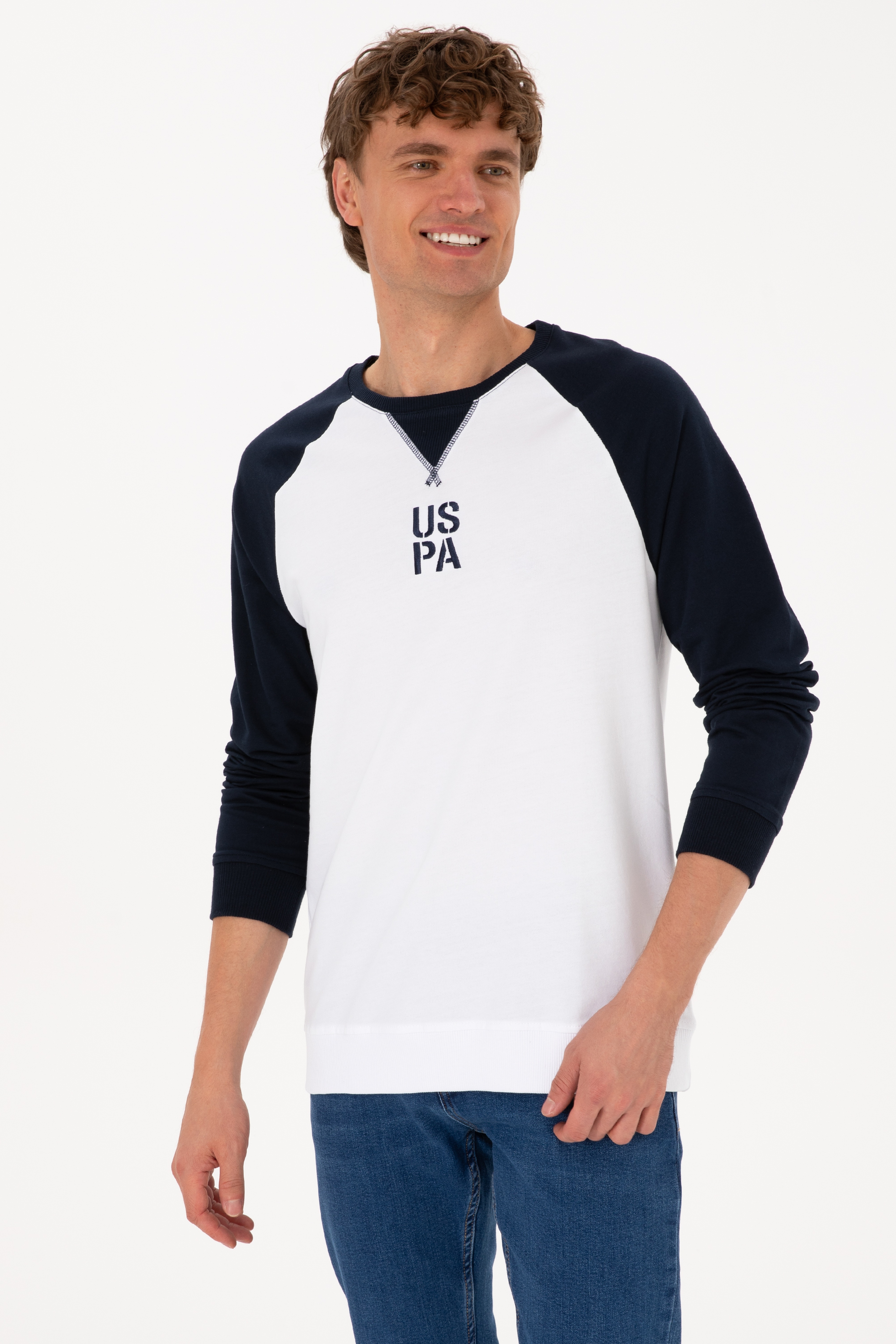 Erkek Bisiklet Yaka Regular Fit Lacivert İnce Sweatshirt - Image 1