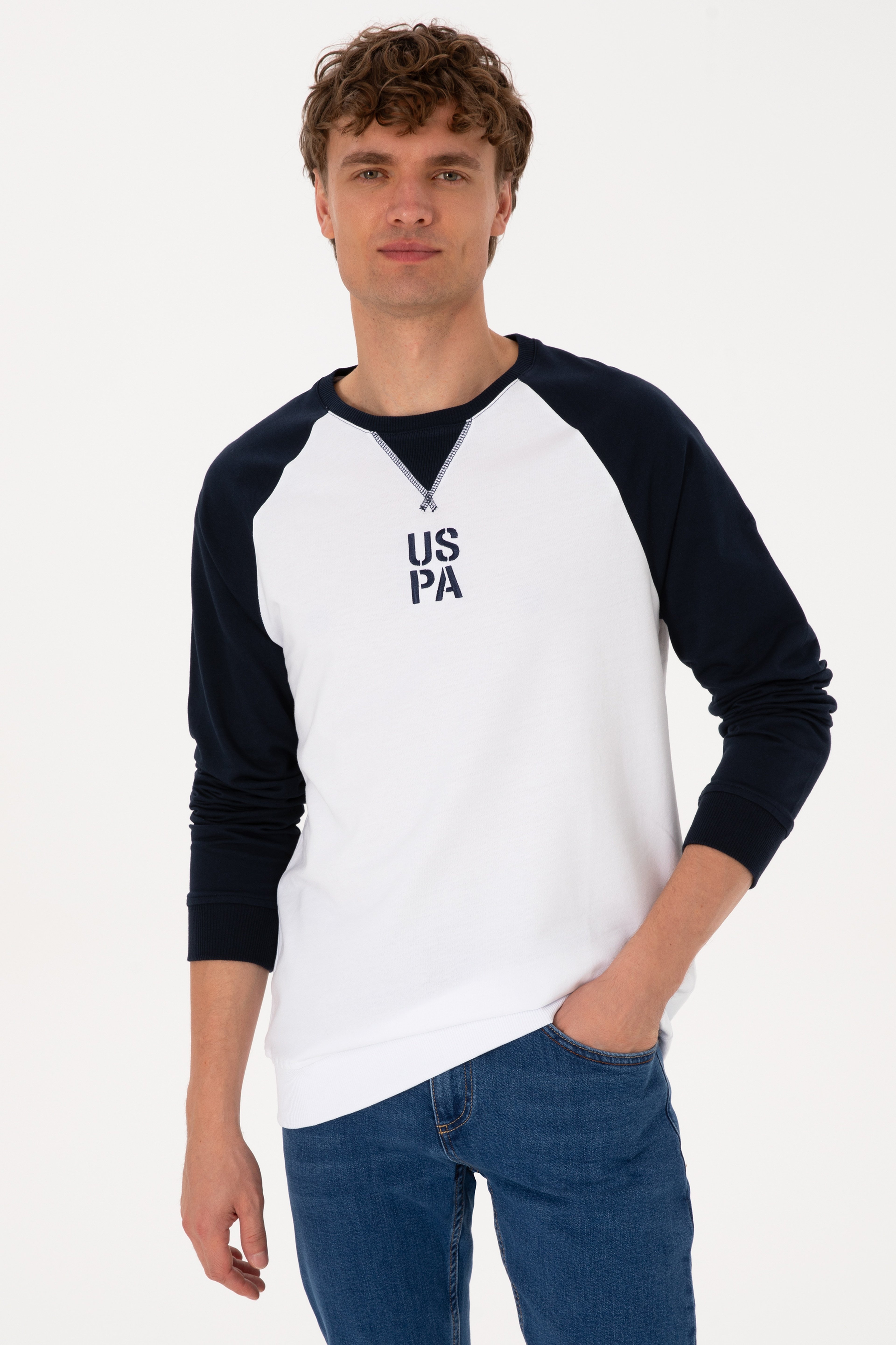 Erkek Bisiklet Yaka Regular Fit Lacivert İnce Sweatshirt - Image 3