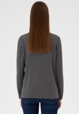 Kadın Gri Basic Triko Hırka - 50313624058