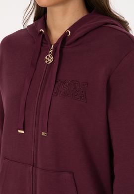 Kadın Bordo Fermuarlı Kapüşonlu Sweatshırt - 50307714037