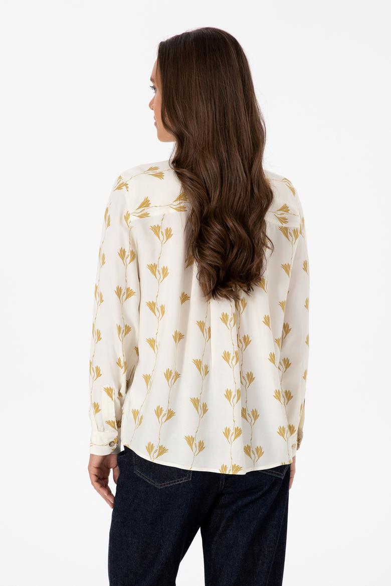 Kadın Krem Uzun Kollu Gömlek - 50308637004