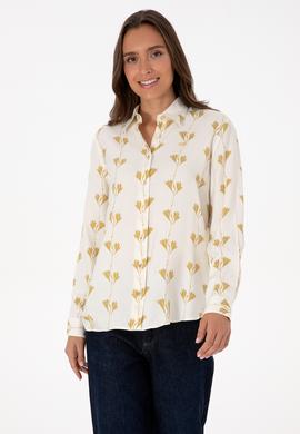 Kadın Krem Uzun Kollu Gömlek - 50308637004