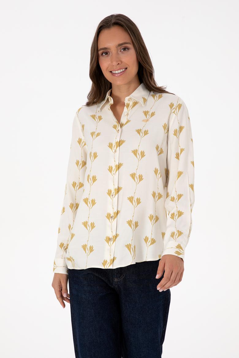 Kadın Krem Uzun Kollu Gömlek