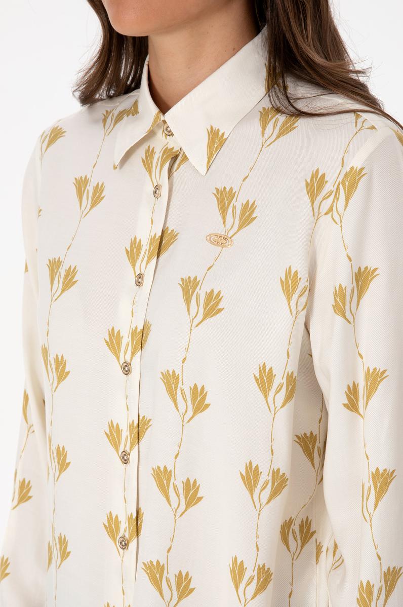 Kadın Krem Uzun Kollu Gömlek