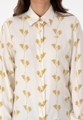 Kadın Krem Uzun Kollu Gömlek - 50308637004