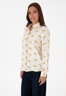 Kadın Krem Uzun Kollu Gömlek - 50308637004