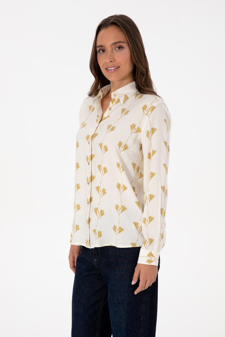 Kadın Krem Uzun Kollu Gömlek - 50308637004