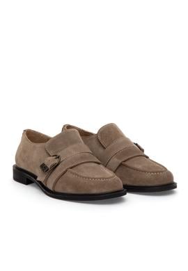 Kadın Bej Süet Loafer - 50315247034