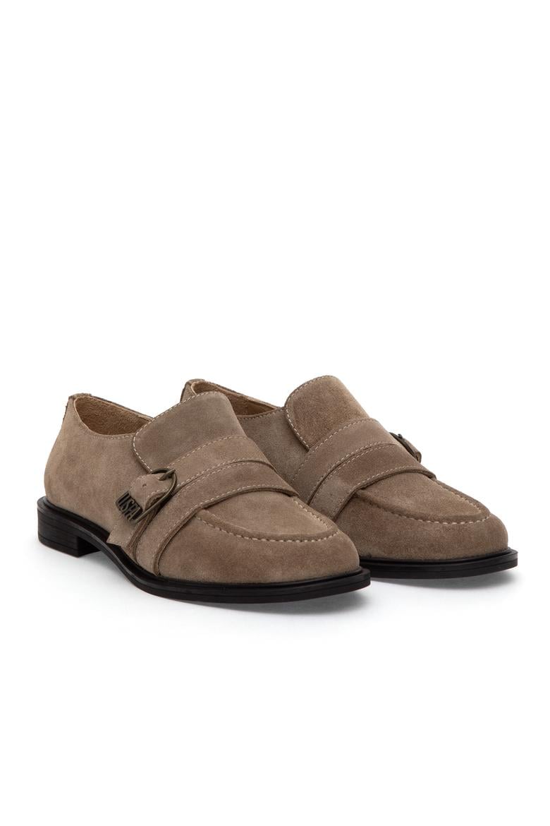 Kadın Bej Süet Loafer