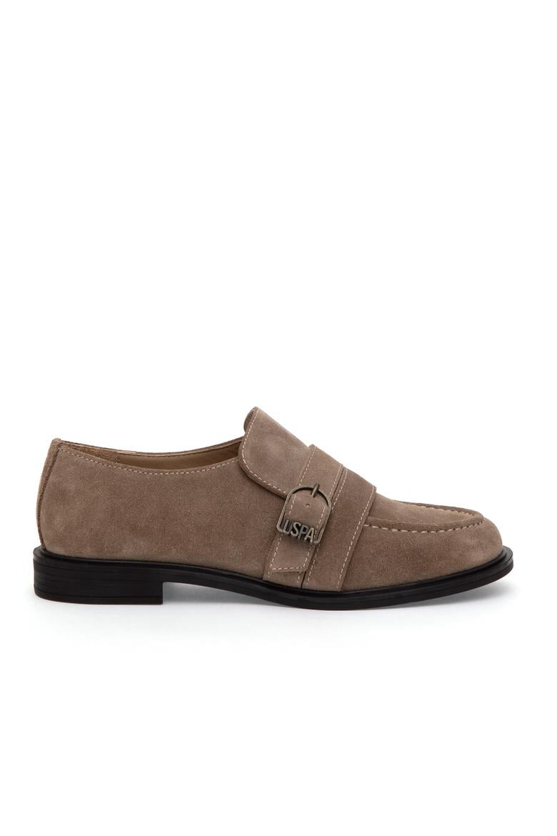 Kadın Bej Süet Loafer - 50315247034