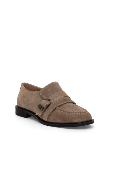 Kadın Bej Süet Loafer