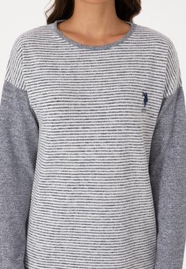 Kadın Gri Melanj Pijama Takımı - 50318875001