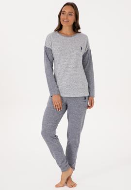 Kadın Gri Melanj Pijama Takımı - 50318875001