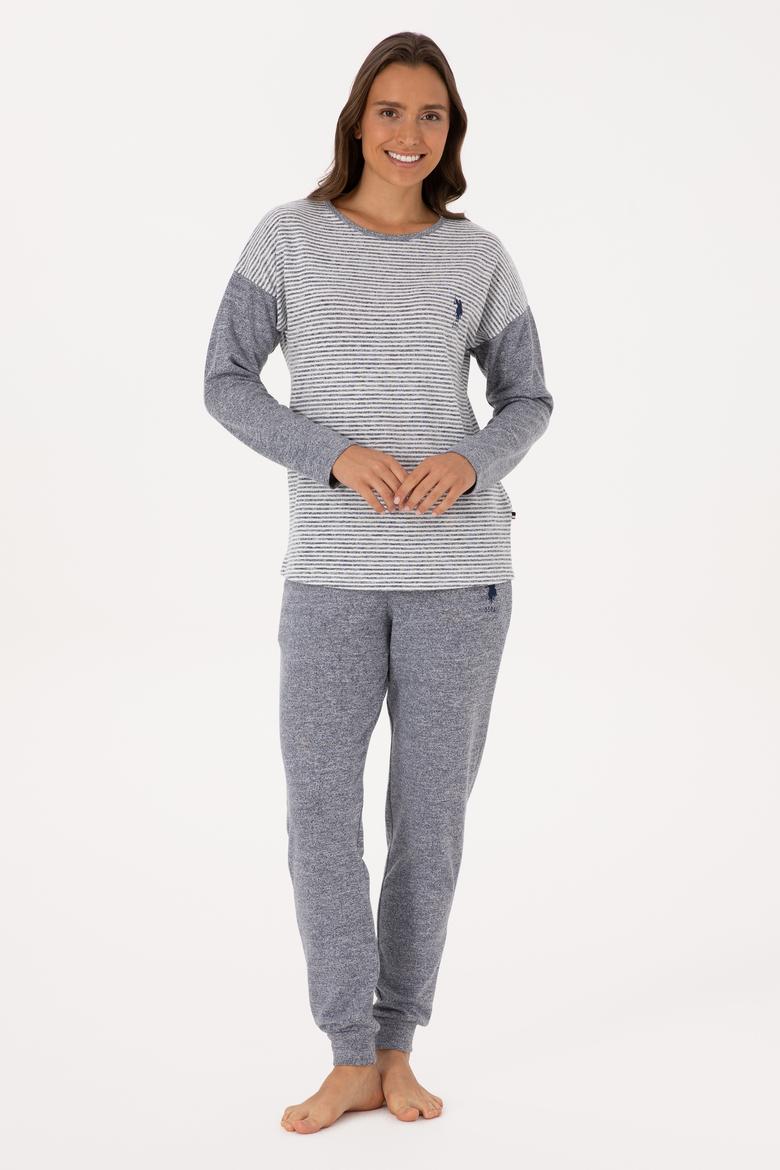 Kadın Gri Melanj Pijama Takımı