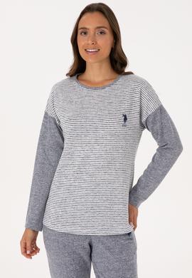 Kadın Gri Melanj Pijama Takımı - 50318875001