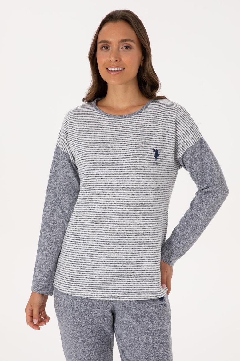 Kadın Gri Melanj Pijama Takımı - 50318875001